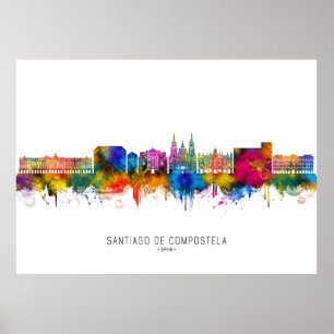 Santiago de Compostela Spain Skyline Poster