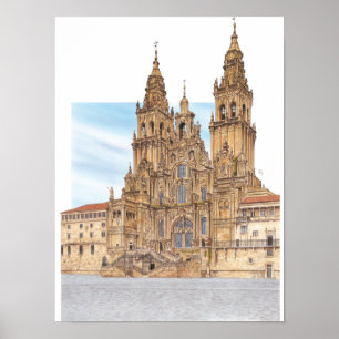 Santiago de Compostela. Western façade. Spain Poster