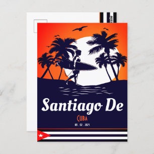 Santiago de Cuba Vintage Souvenirs Palm Tree Postcard