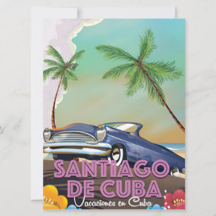 Santiago de Cuba Vintage travel poster