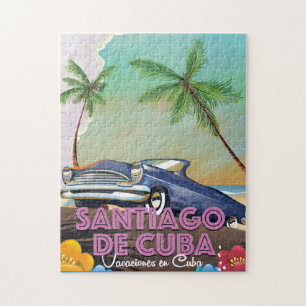 Santiago de Cuba Vintage travel poster Jigsaw Puzzle
