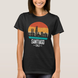 Santiago Retro Vintage Sunset Skyline Santiago de T-Shirt