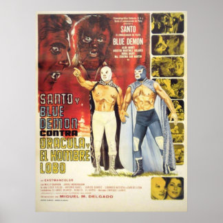 SANTO AND BLUE DEMON DRACULA WOLFMAN POSTER