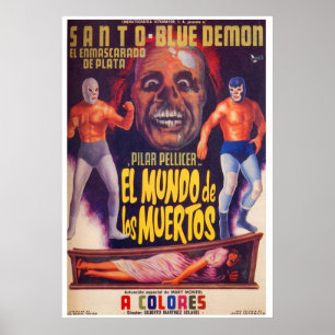 Santo Blue Demon El Mundo De Los Muertos Poster