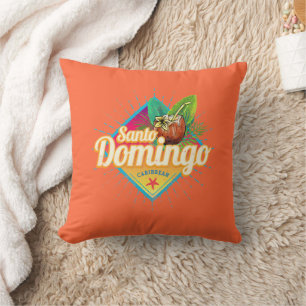 Santo Domingo Caribbean Dominican Republic Retro Cushion