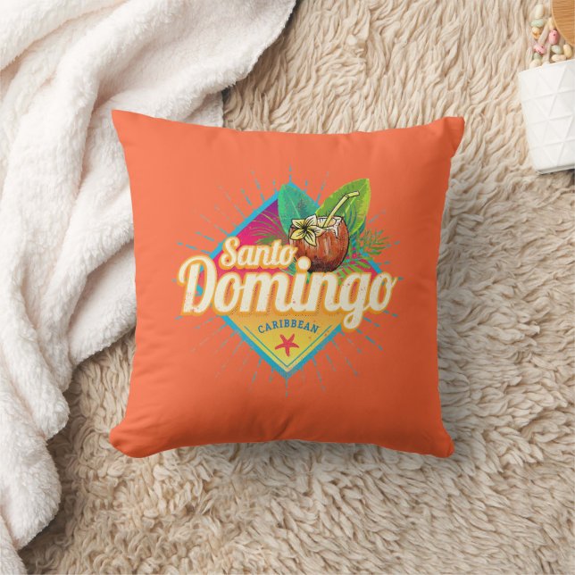 Santo Domingo Caribbean Dominican Republic Retro Cushion (Blanket)