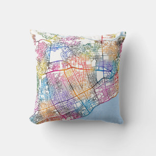 Santo Domingo Dominican Republic City Map Cushion