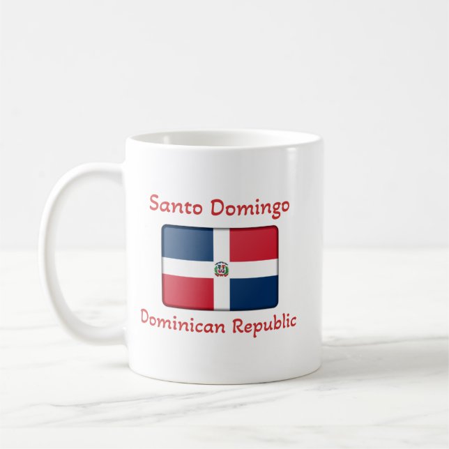 Santo Domingo Dominican Republic Flag  Coffee Mug (Left)