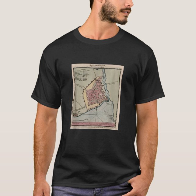 Santo Domingo Dominican Republic Map T-Shirt (Front)
