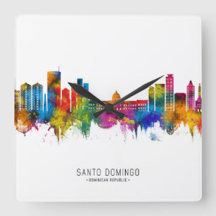 Santo Domingo Dominican Republic Skyline Square Wall Clock