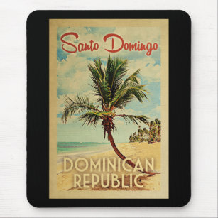 Santo Domingo Palm Tree Vintage Travel Mouse Pad