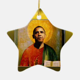 SANTOBAMA  Yellow Topaz Star Ceramic Tree Decoration
