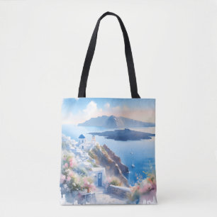 Santorini Aegan Dreamscape Wedding Anniversary  Tote Bag