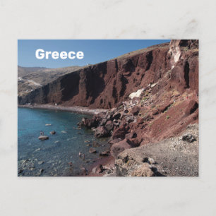 Santorini Beach Greece Travel Postcard