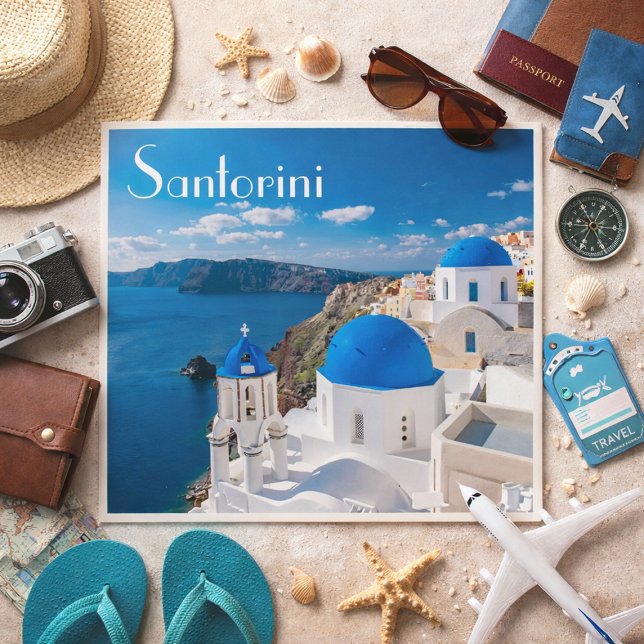 Santorini – Blue Domes by the Aegean Postcard (Creator Uploaded)