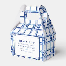 Santorini Blue Greek Key Wedding Thank You Gable