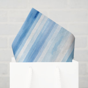 Santorini Blue White Stripes Bridal Shower Tissue Paper