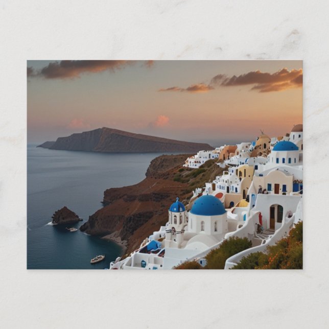 Santorini by Sea Postcard (Front)