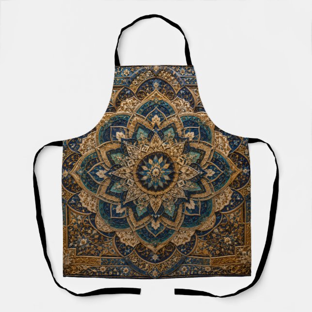 Santorini Cat Sunset Trucker Hat | Mediterranean A Apron (Front)