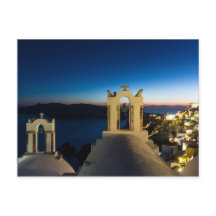 Santorini - Church in Oia at sunset postcard