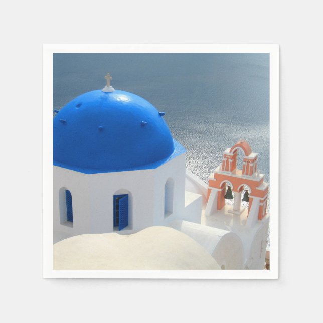 Santorini Church in the Afternoon Sun Napkin (Front)
