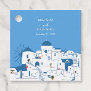 Santorini Destination Greek Island Wedding Favour Tags