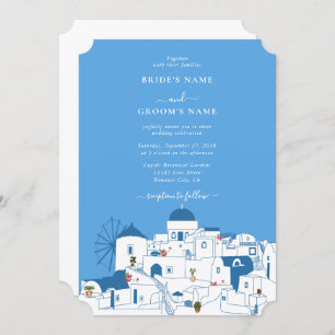 Santorini Destination Greek Island Wedding  Invitation