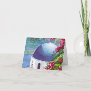 santorini dome greeting card