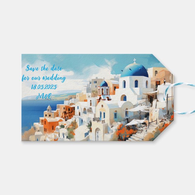 Santorini Gift Tag (Front (Horizontal))