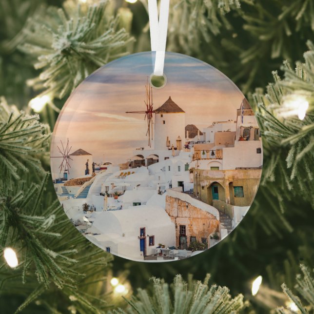 Santorini  glass tree decoration (Insitu)