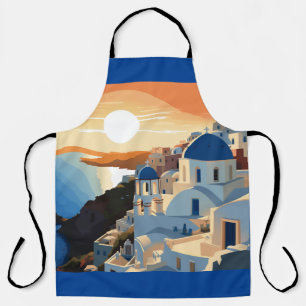 SANTORINI GREECE #1 APRON