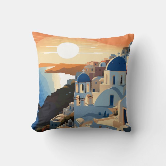 SANTORINI GREECE #1 CUSHION (Front)