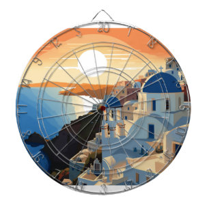 SANTORINI GREECE #1 DARTBOARD