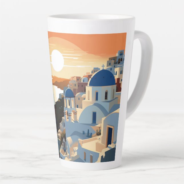 SANTORINI GREECE #1 LATTE MUG (Right Angle)