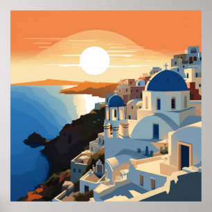 SANTORINI GREECE #1 POSTER