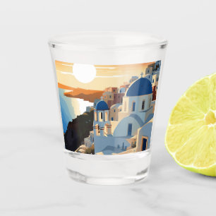 SANTORINI GREECE #1 SHOT GLASS