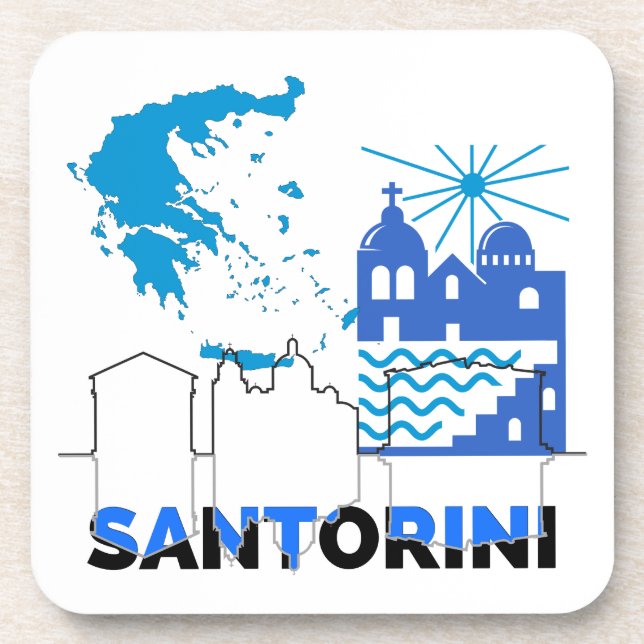 Santorini Greece.b Coaster (Front)