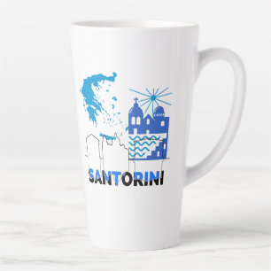 Santorini Greece.b Latte Mug