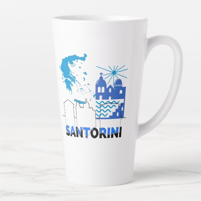 Santorini Greece.b Latte Mug (Right)