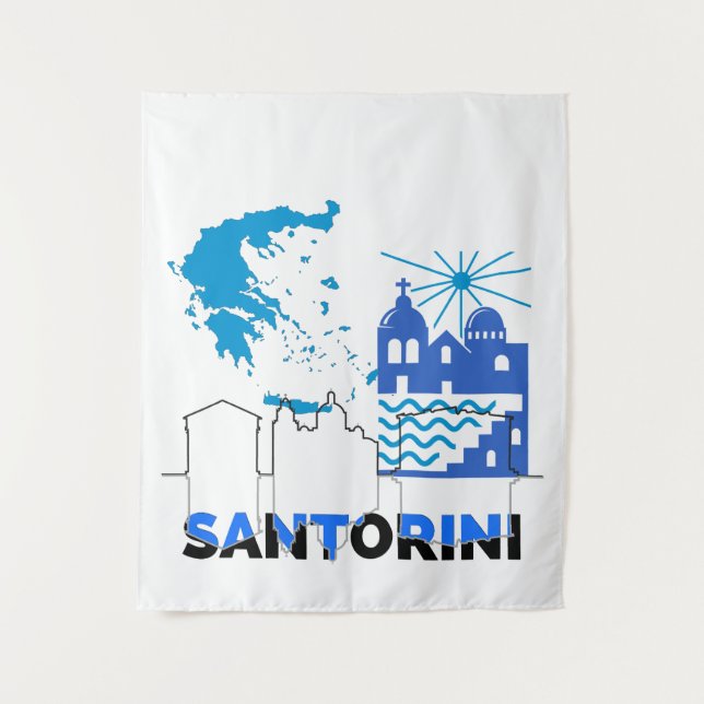 Santorini Greece.b Tapestry (Front)