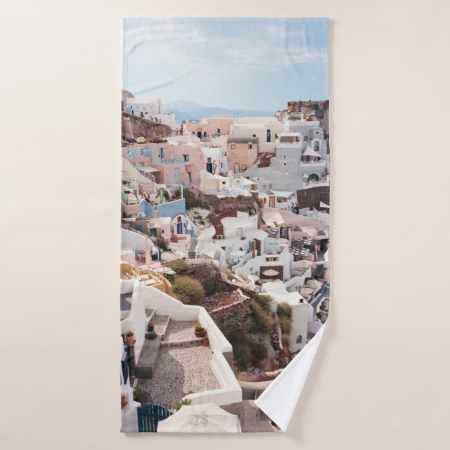 SANTORINI GREECE BATH TOWEL (Bath Towel)
