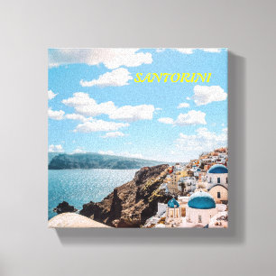 Santorini, Greece Beach House Canvas Print