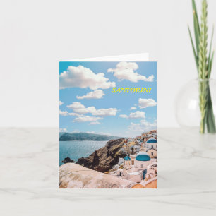 Santorini, Greece Beach House Note Card