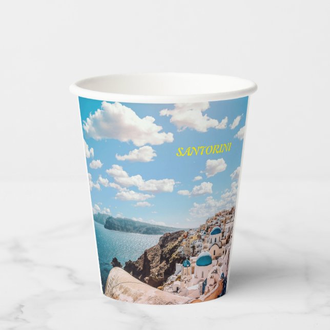 Santorini, Greece Beach House Paper Cups (Front)