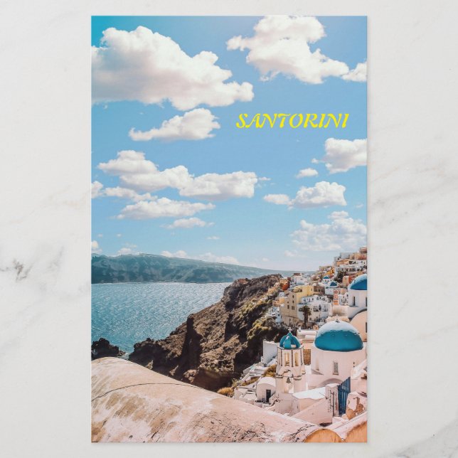 Santorini, Greece Beach House Stationery (Front)