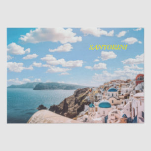 Santorini, Greece Beach House Tissue Paper