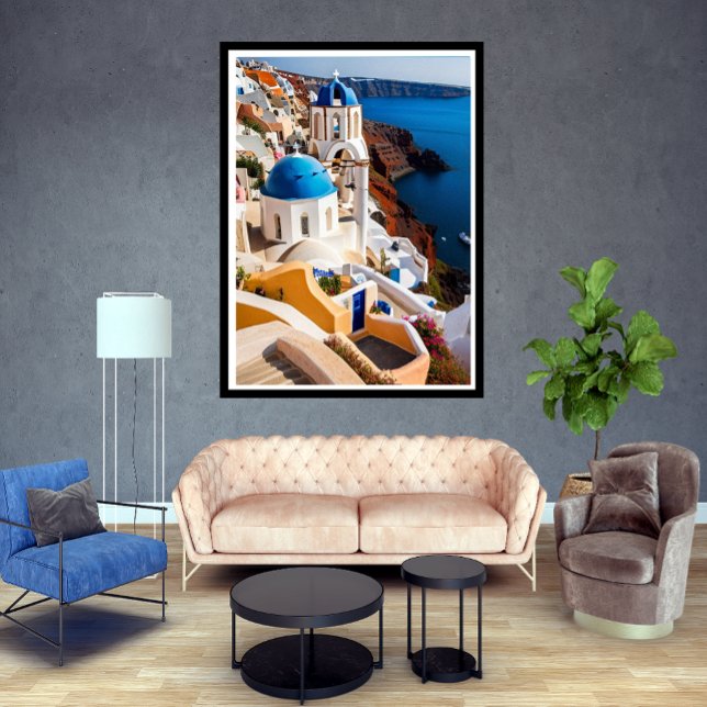 Santorini Greece beautiful sun sea houses  Poster (Creator Uploaded)