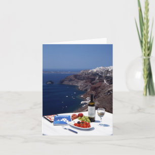 Santorini Greece Blank Folded Greeting Card