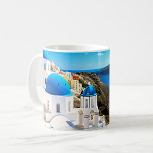 Santorini, Greece Blue Domes Coffee Mug