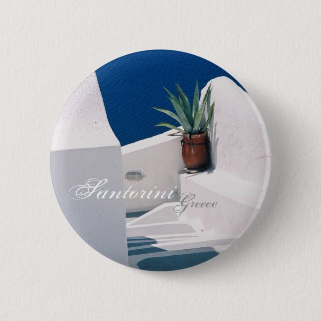 Santorini, Greece Button (Front)